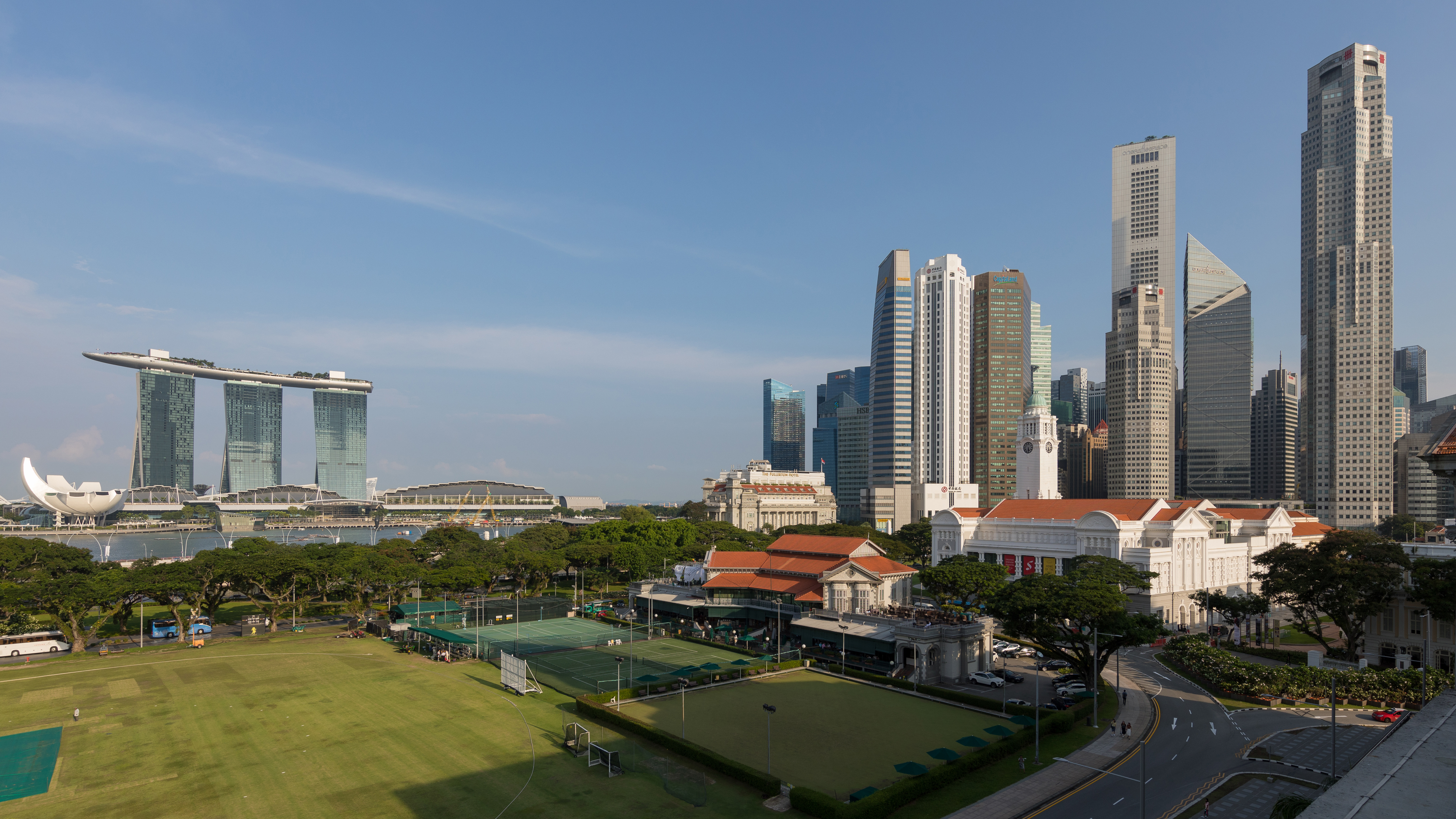 Singapore harbor skyline